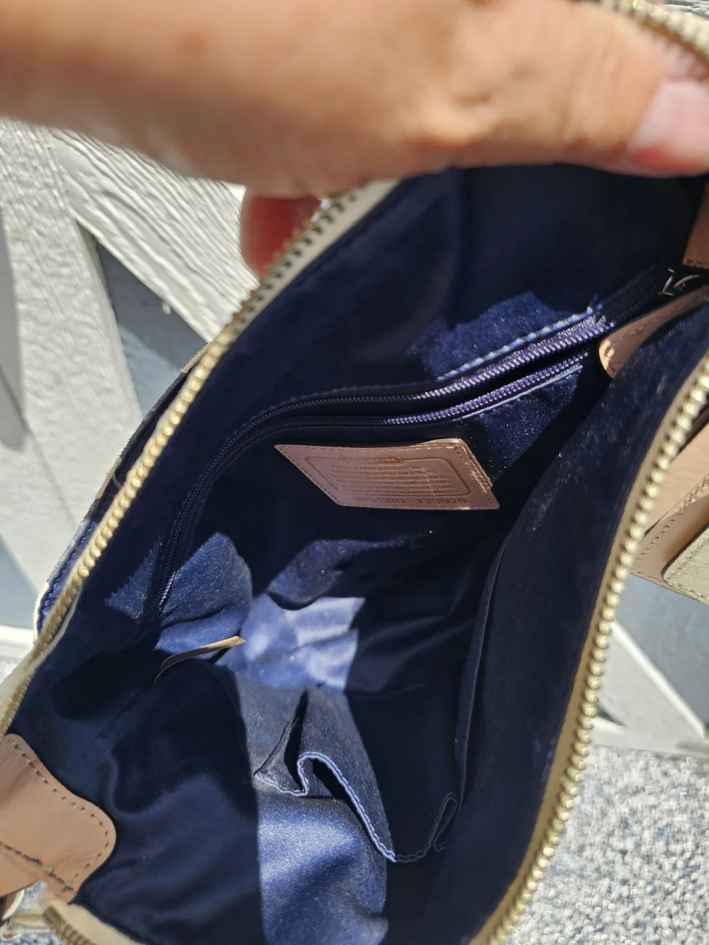 Coach Navy & Cream Patchwork Crossbody Bag